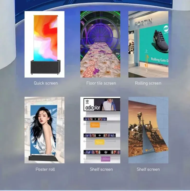 Creative Flexible Foldable Rolling Shutter LED Screen GOB P3.91 Portable LED Poster Floor LED Screen