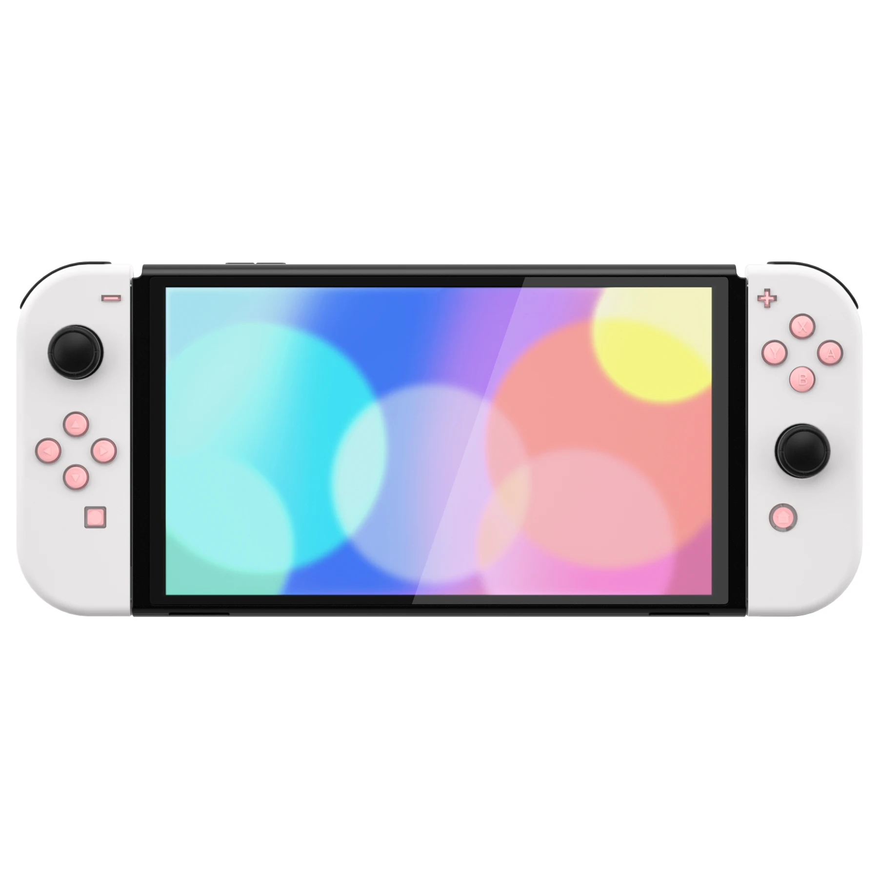 Aşırı değiştirme ABXY yönü ev yakalama +-Nintendo anahtarı ve OLED Joycon için jöle düğmeleri-soluk kırmızı