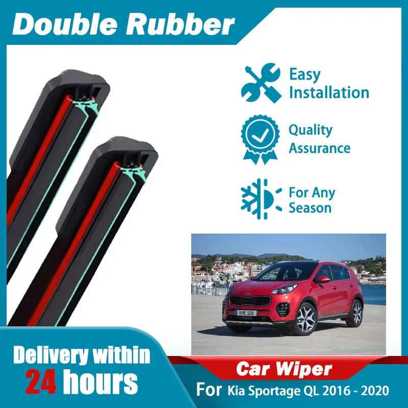 Front Window Windshield Wiper Blades For Kia Sportage QL 2016-2020 2019 26"+16" Windscreen Rubber Replacement Car Auto Accessor