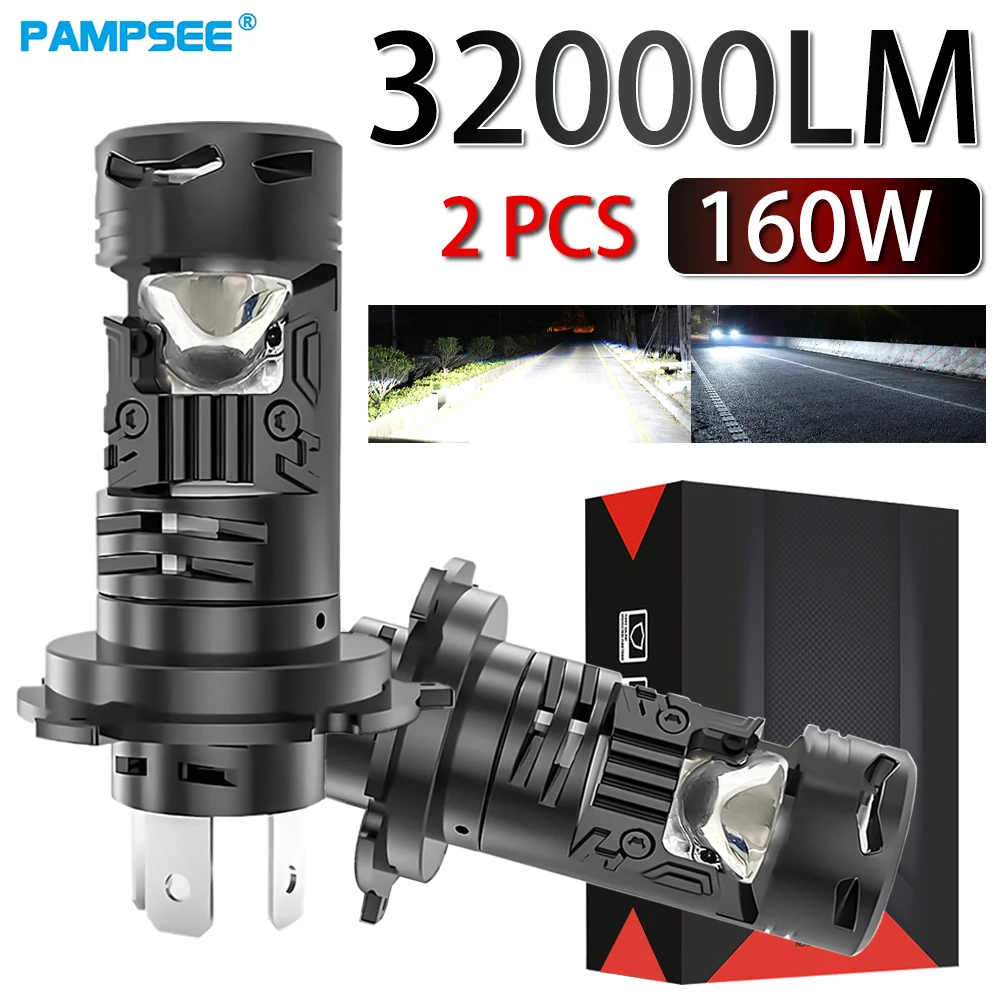 

2 шт. H4 9003 HB2 светодиодные лампы с мини-объективом, проектор, светодиодная фара для мотоцикла CANBUS, автомобильная линза, фара с левым рулем, RHD Plug & Play, 12 В 24 В