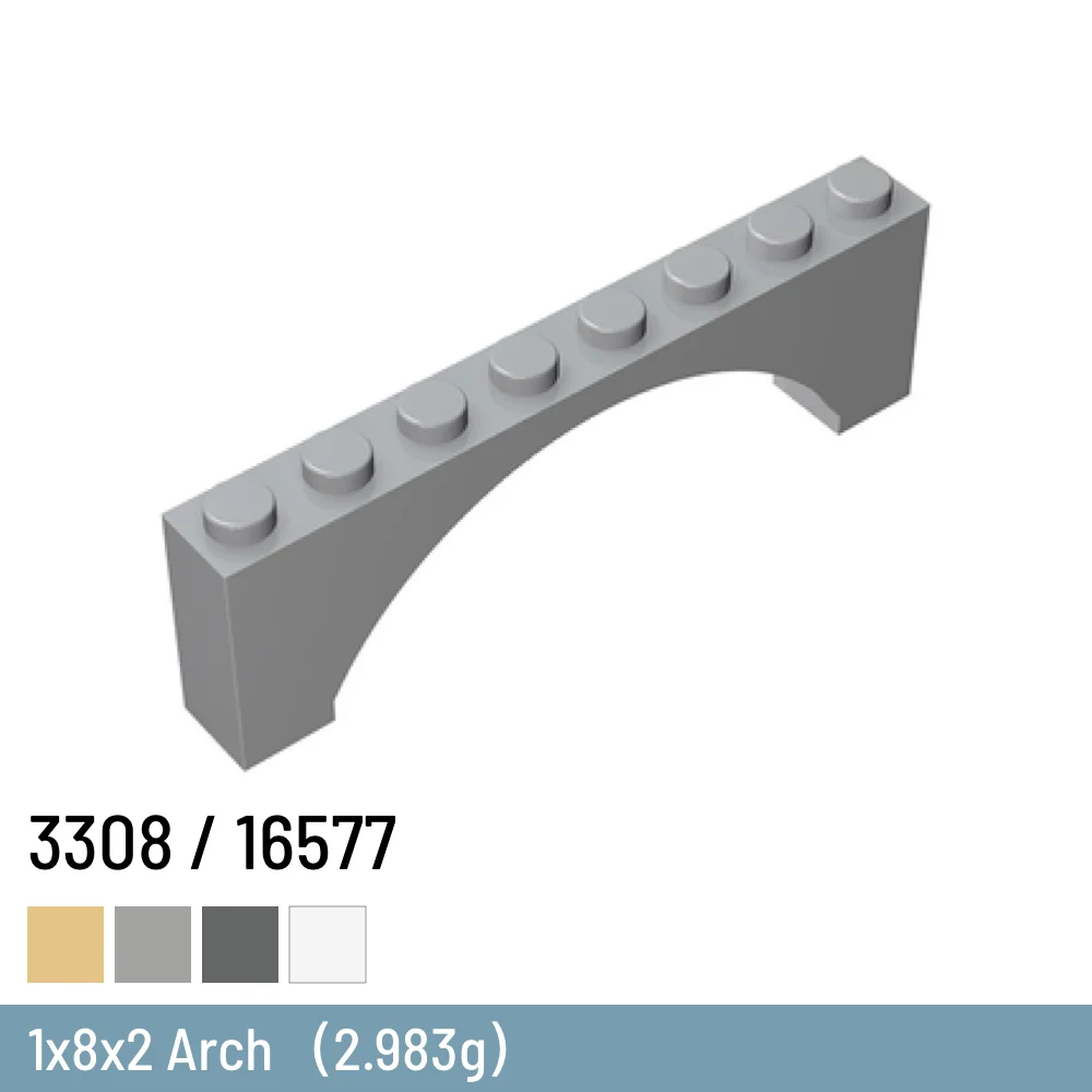 Blocos de Construção Plásticos para Crianças, Brinquedos do Arco, DIY, Tamanho Compatível com 3308, 16577 Tijolos, 1x8x2, 15 Unidades por Lote