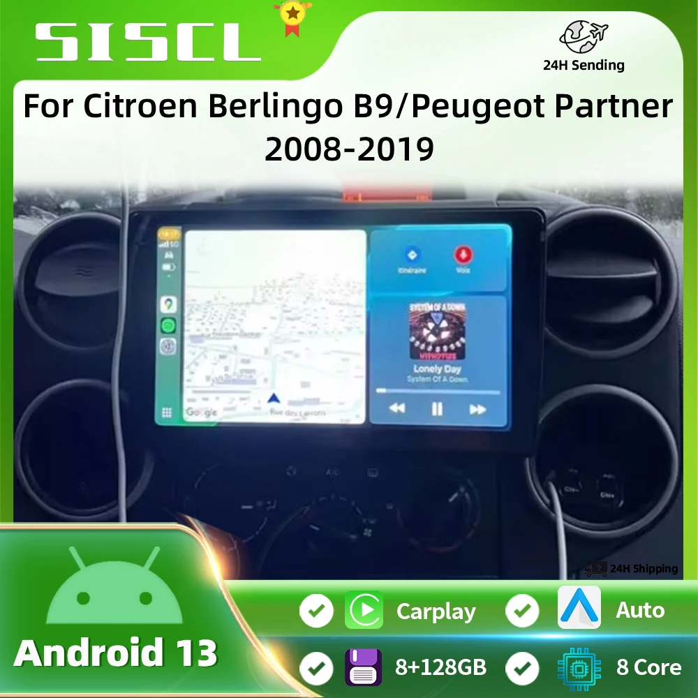 

Android 13 Carplay Auto For Citroen Berlingo B9 Peugeot Partner 2008-2019 Car Radio Multimedia GPS Player 360 Camera Stereo WIFI