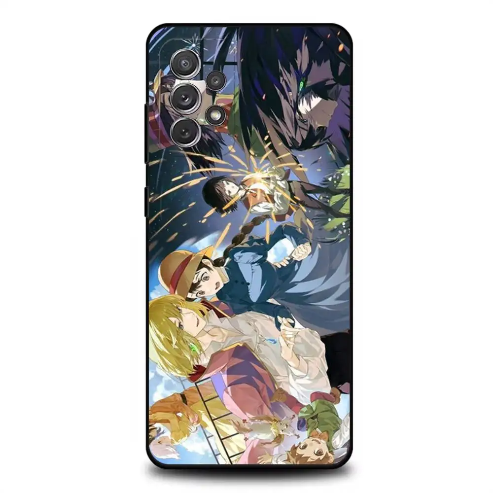 حافظة هاتف H-Howl Anime s-Sophie لهاتف سامسونج S 25,24,23,22,30,21,10,9,Ultra,Plus,Lite,FE,4,5G حافظة ناعمة سوداء