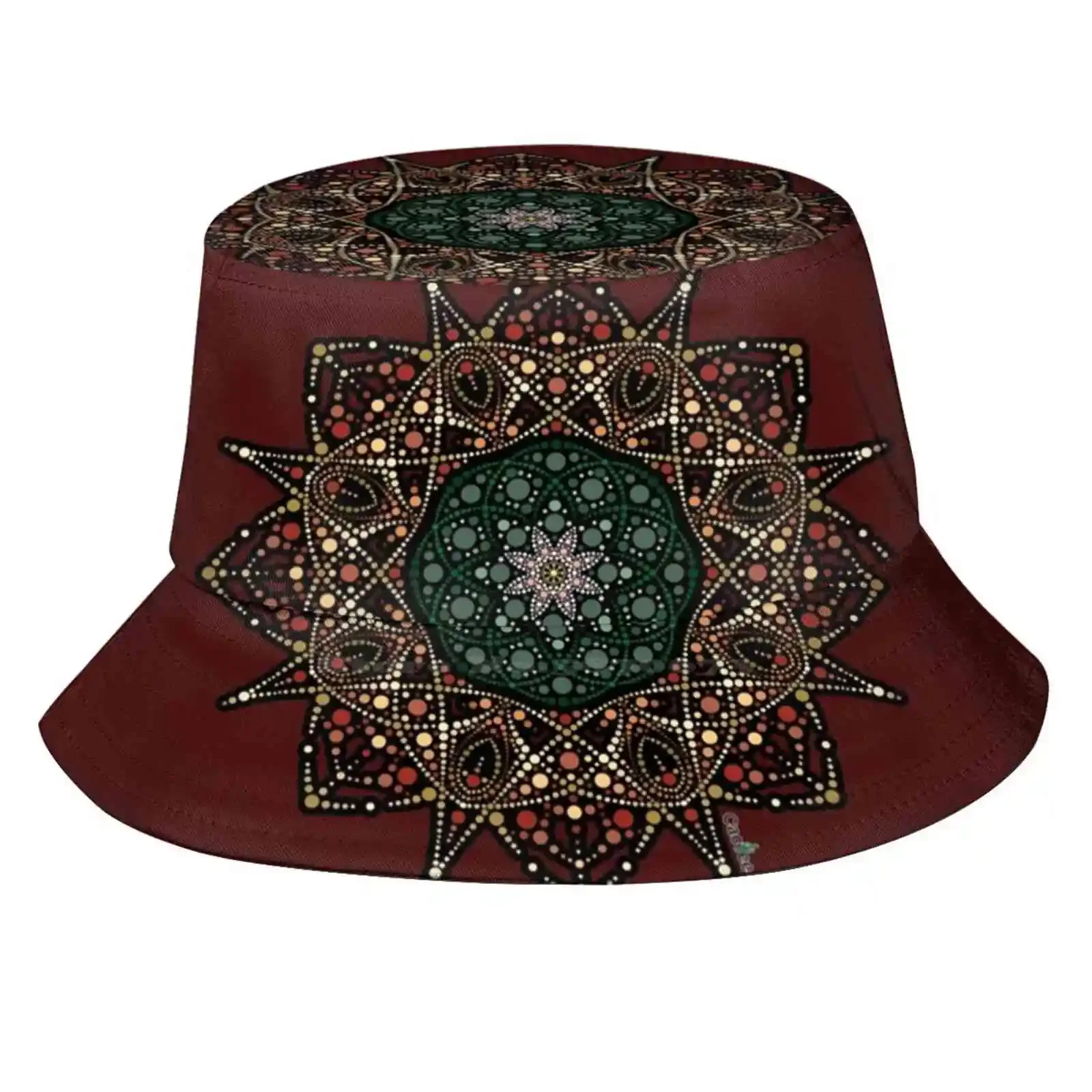 Peyote Mandala - Dot Art Sun Cap Fisherman Hat Bucket Hats Cacti Cactus Lover Church Nac Indigenous Psychedelic Huichol Indians