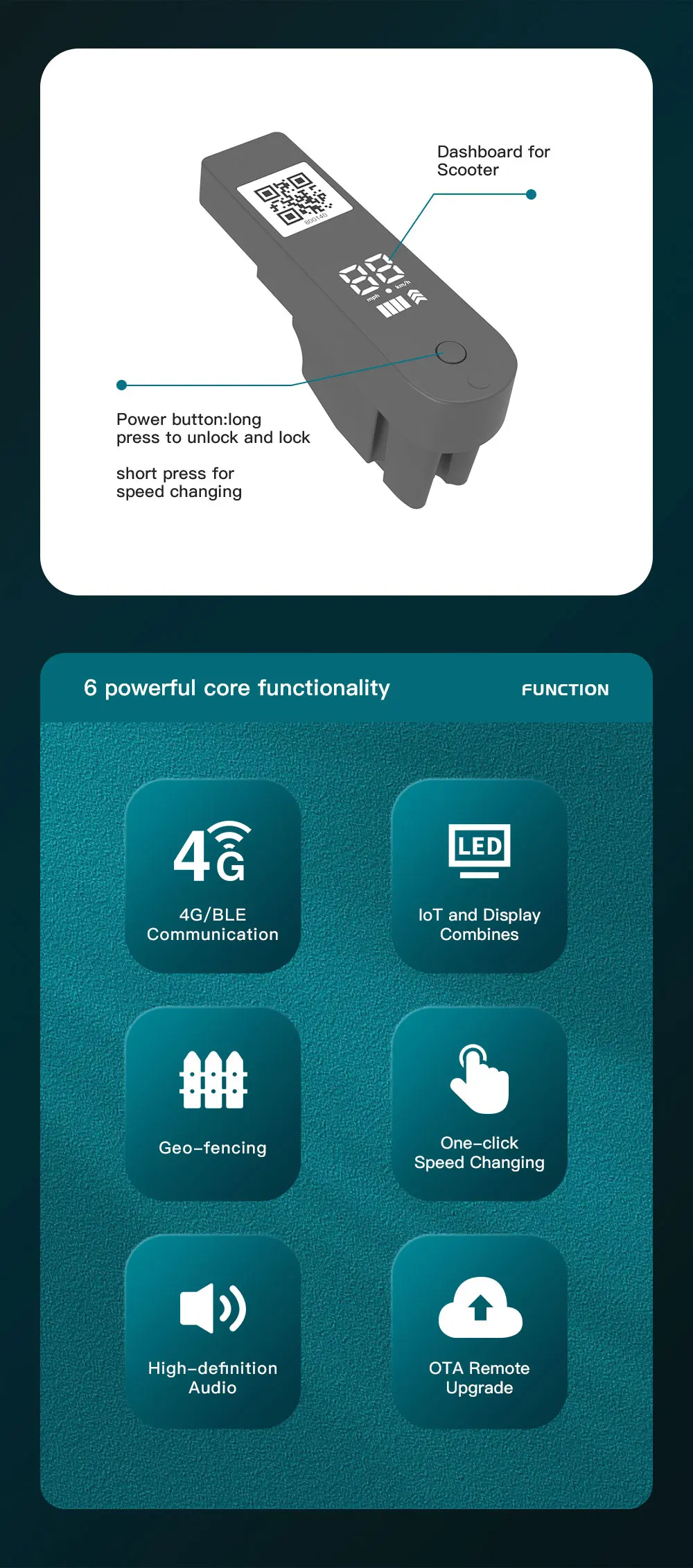 Blocco scooter Bluetooth per scooter elettrici di fabbrica di Shenzhen controllato con Blueteeth