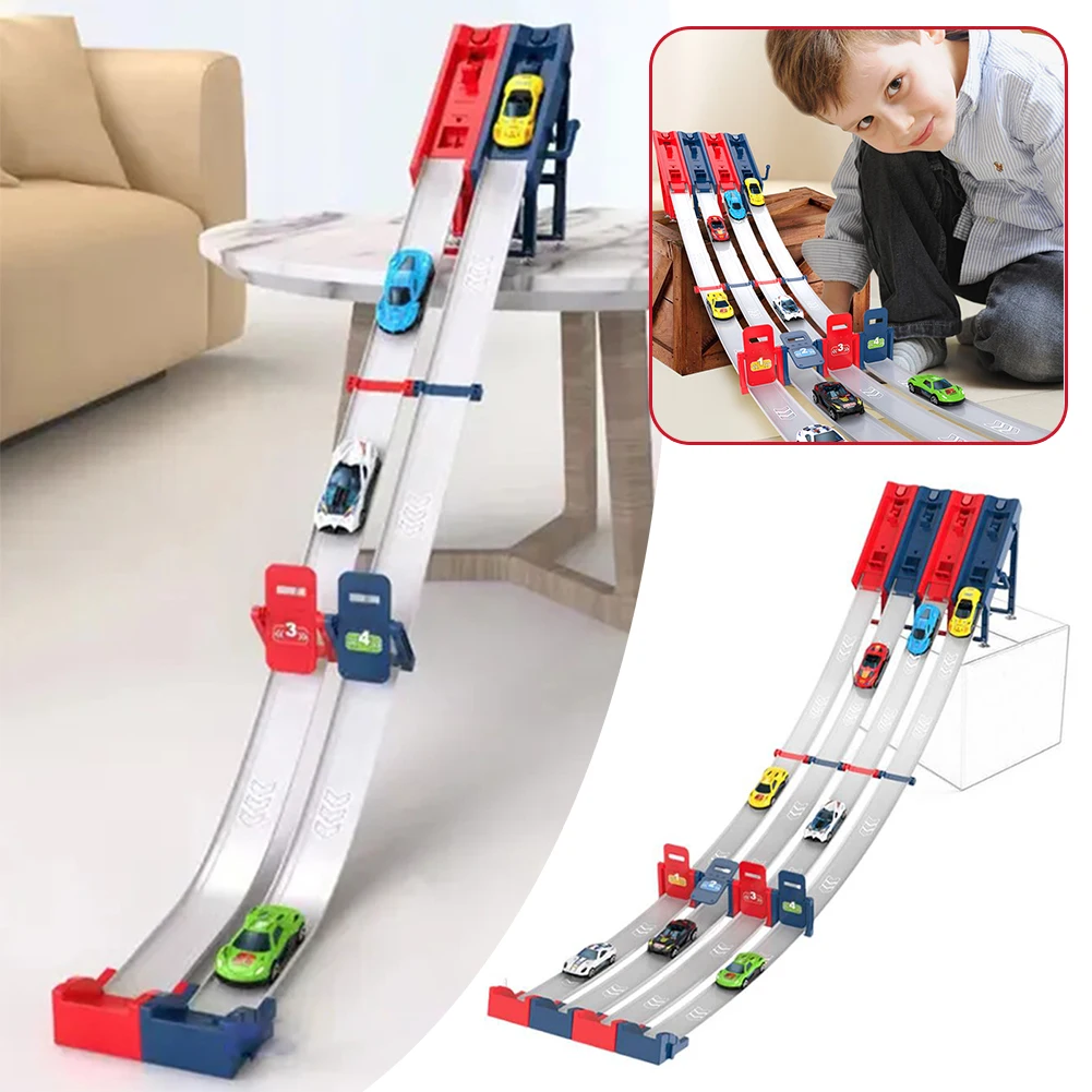 Colorful Alloy Car Toy With Ejection Rail Plastic Insteresting Puzzle Toy For Toddler Preschooler