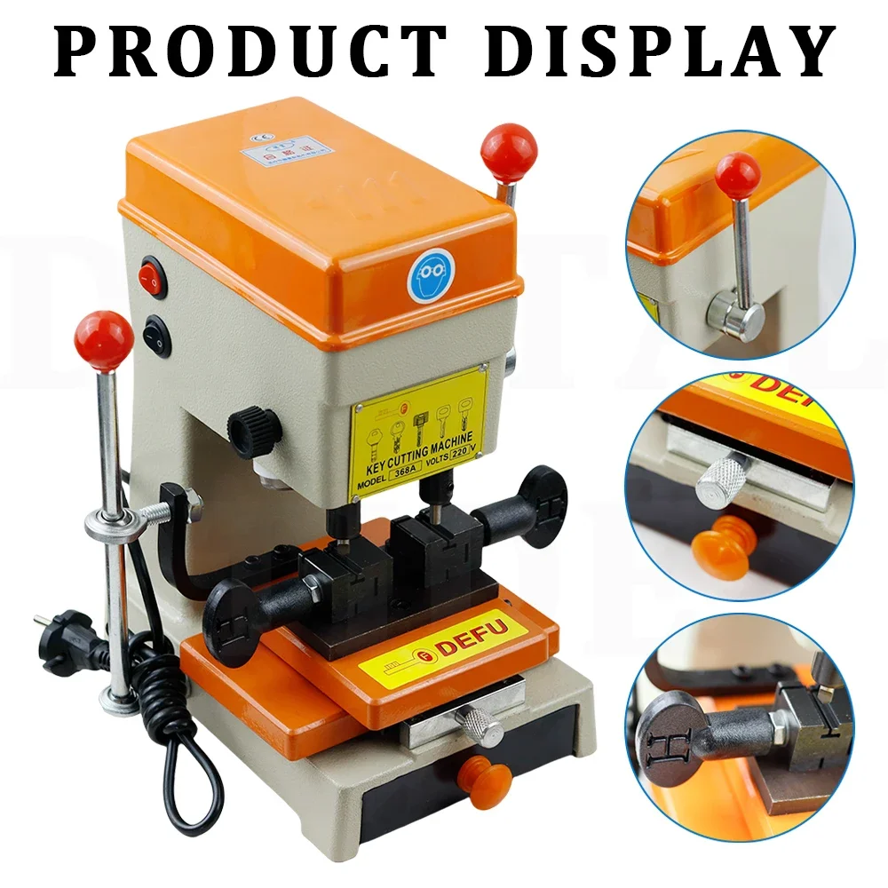 368A Car Key Cutting Copy Duplicating Machine Vertical Key Cutter Machine Car Door Key Drill Maker Locksmiths Tools Supply 220V