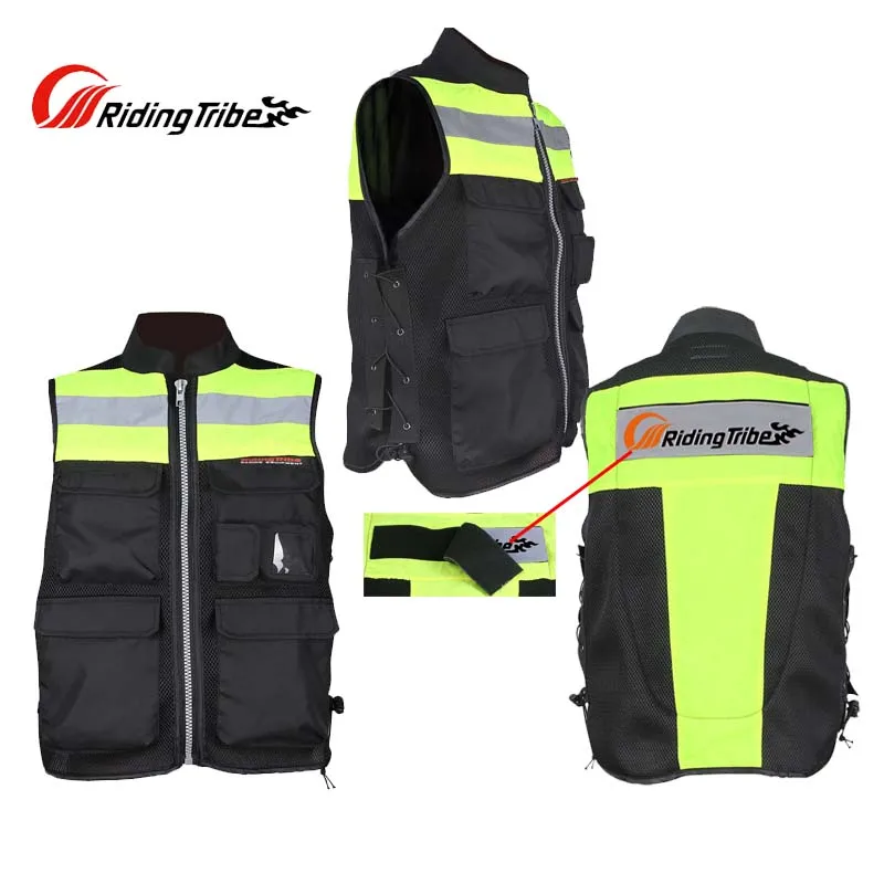 Autumn Riding Tribe Men's Motorcycle Reflective Safety Vest  Jacket Moto Bike Motocross Back Working high Visiblity Vest