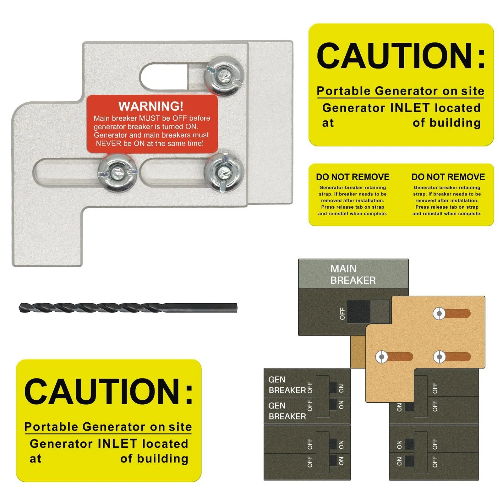

Generator Interlock Board 3/4in Space Between Main Branch Breaker Generator Interlock Kit Aluminum Alloy Perfect Fit for D QO