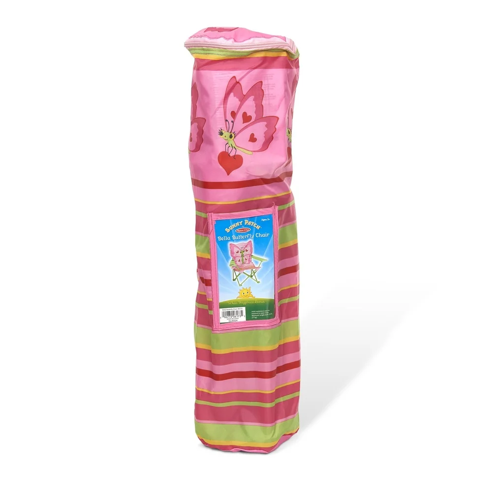 كرسي تخييم على الحديقة قابل للطي بحجم الطفل مع حامل أكواب بتصميم فراشة، حقيبة تخزين متينة سهلة التنظيف للأطفال من سن 3 إلى 6 سنوات #5