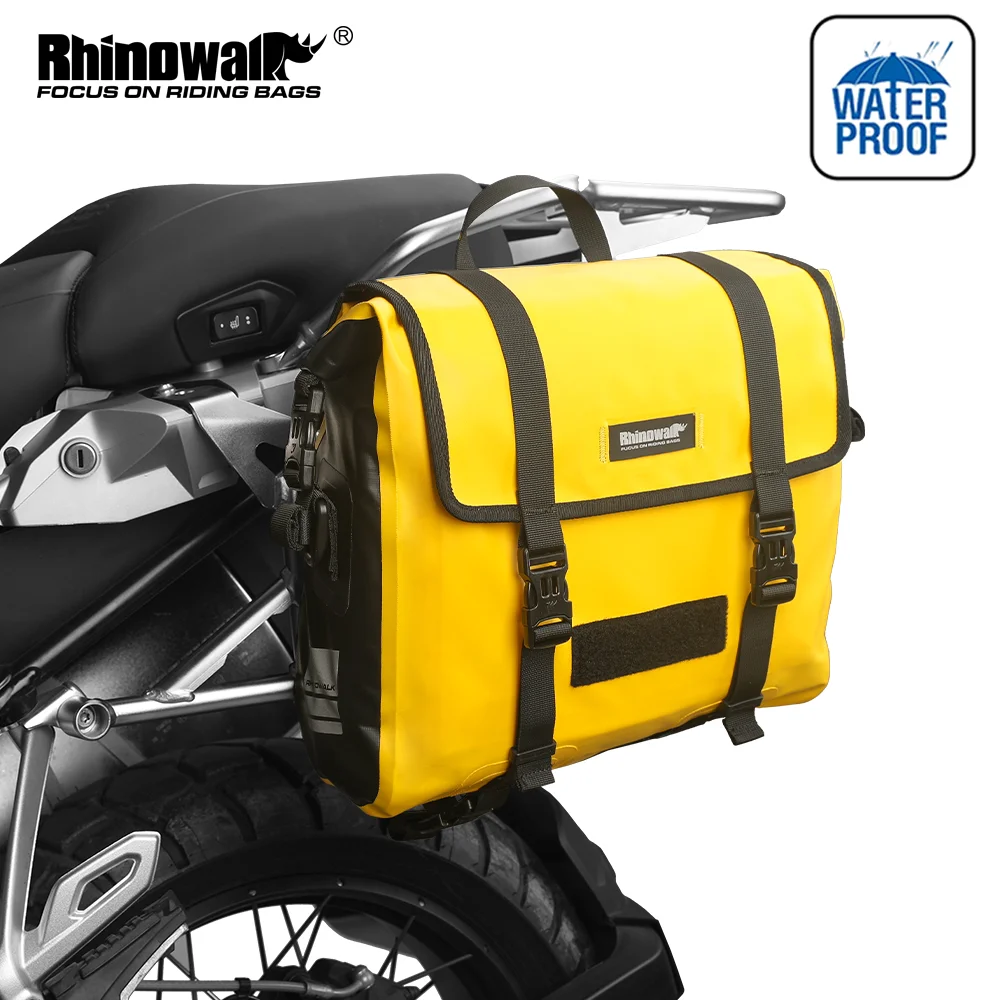 

Rhinowalk Motorcycle Side Bag Waterproof 15L Motor Quick Release Rack Saddle Bag Laptop Storage Bag Fit For Most Motors 1 Piece