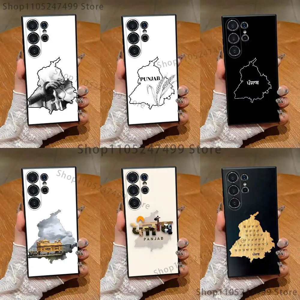 

Punjab Map Phone Case For Samsung S25,S24,S21,S22,S23,S30,Ultra,S20,Plus,Fe,Lite,Note,10 Black Soft Shell