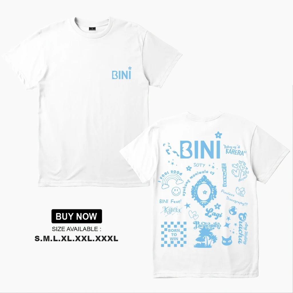 2024 BINI Karena Casual T-shirt for Men Baju Kaos  Tee Crew Neck Printed Summer Short Sleeve Shirt