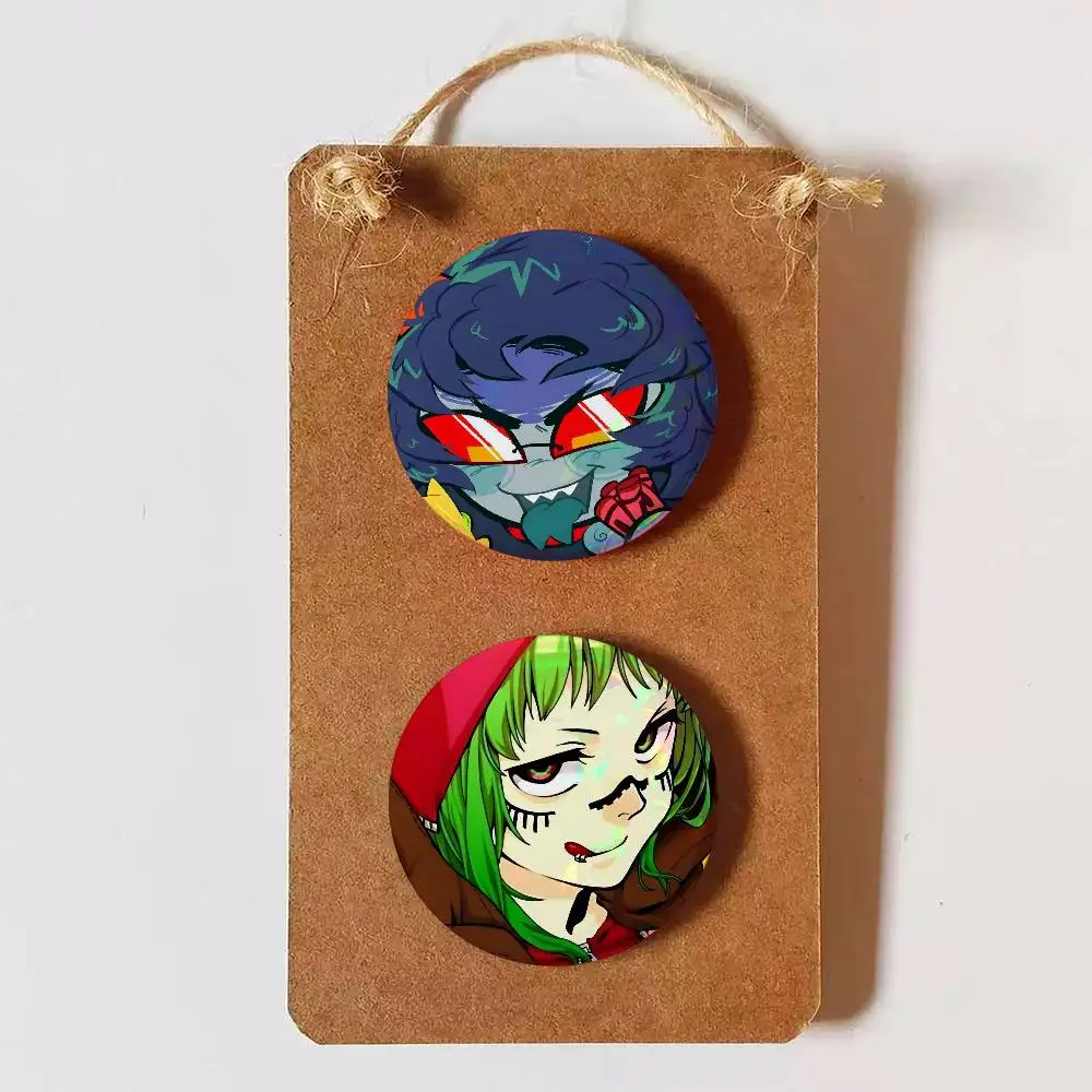 H-Homestuck Anime Creative Round Button Pins Badge Set Cartoon Anime Movie Music Pattern Brooches for Bags Jackets