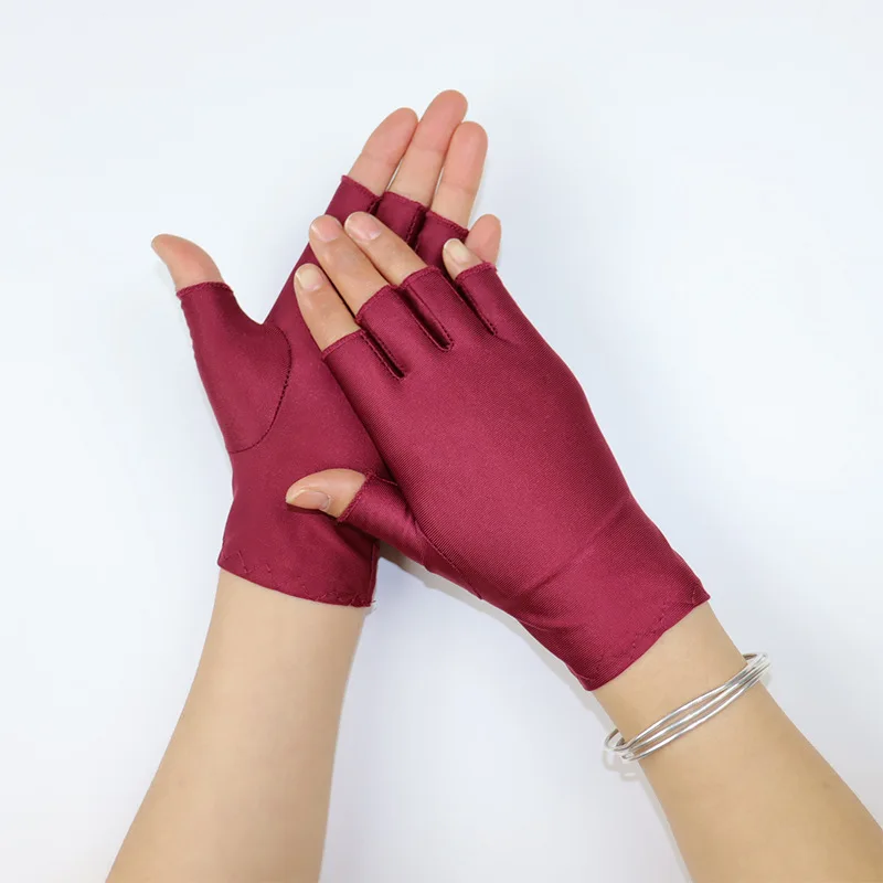 

Solid Simple Style Sexy Sunscreen Half Finger Gloves Stage Performance Etiquette Summer Women Breathable Thin Driving Cycling