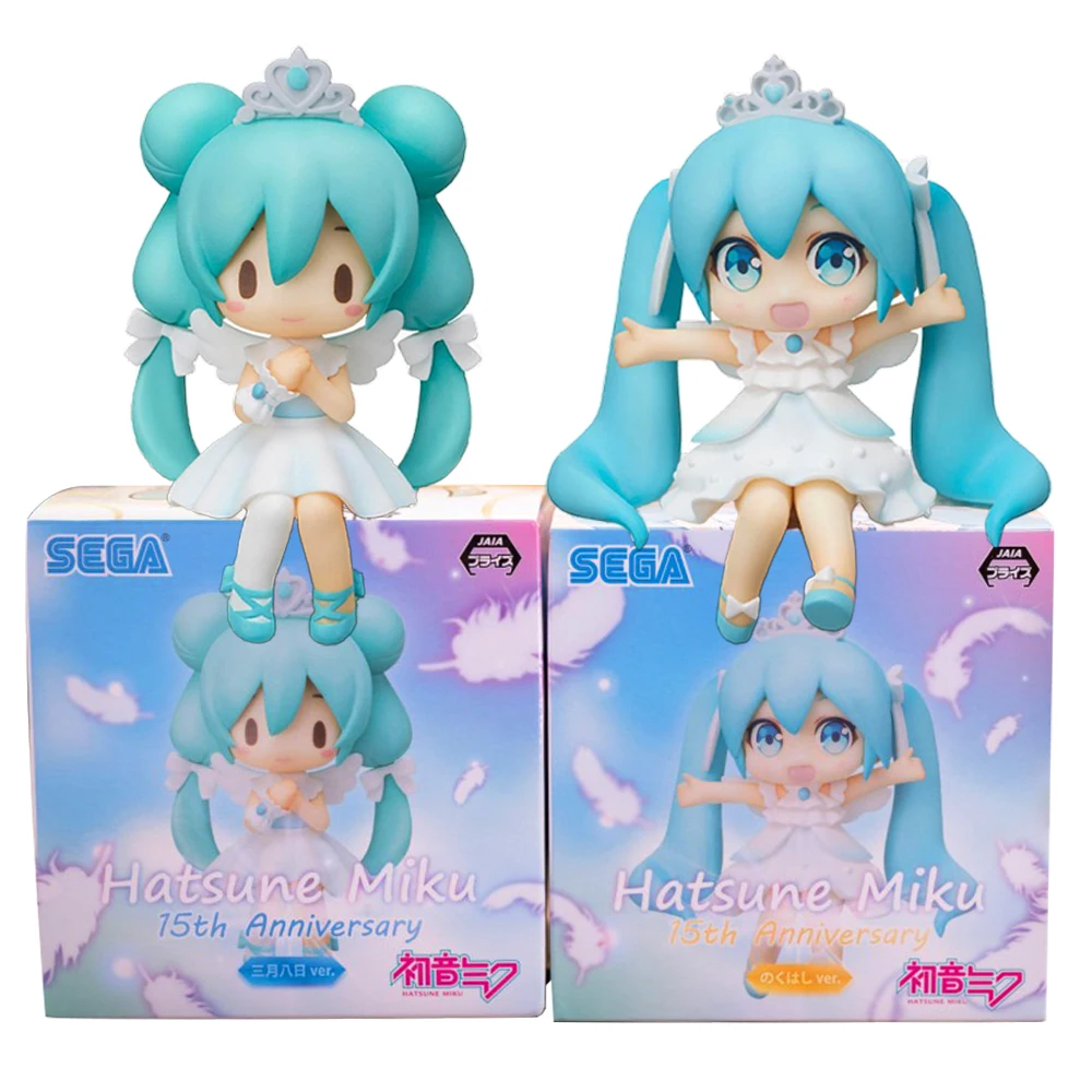 7CM Anime Hatsune Miku Figure Sitting Series 15th Anniversary Cute Model Toy Gift Action Figure Cake Decoration Car Ornament