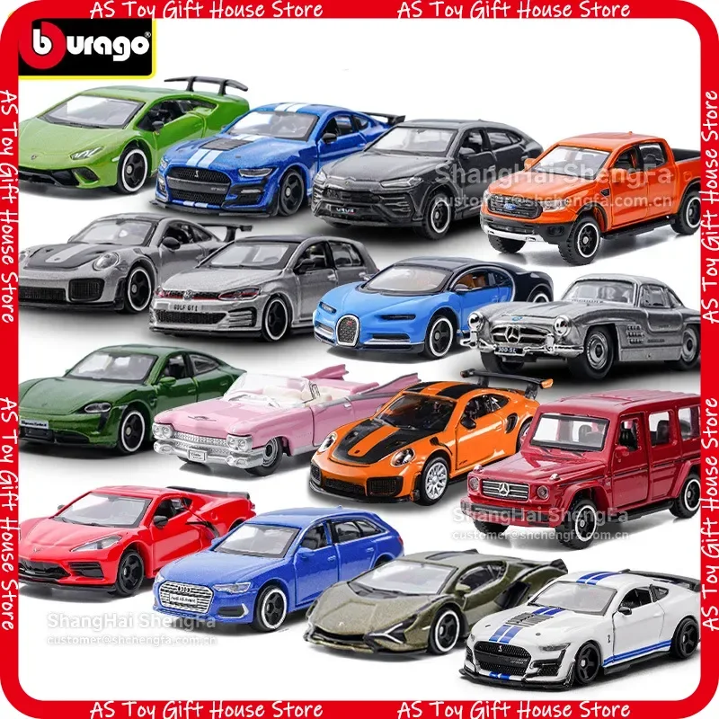 1/64 Bburago Legierungs-Diecast-Automodell Ford Shelby GT500 mit öffnenbaren Türen, Stoßdämpfung, Mini-Sportwagen-Spielzeug für Sammler, sofort lieferbar