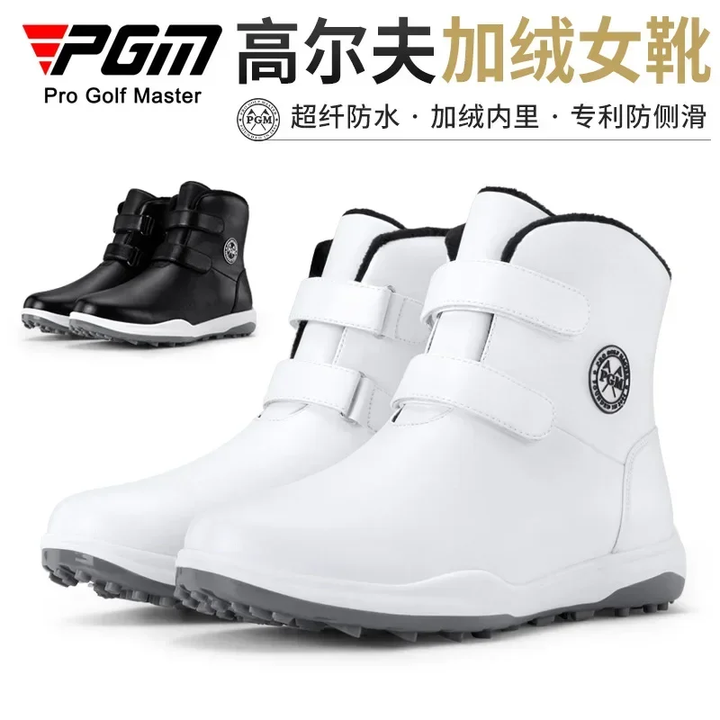 Pgm Women's Golf Shoes with Fleece Lining,waterproof Material Andanti-Skid Sole Suitable for Wearing In Autumn and Winter Sports