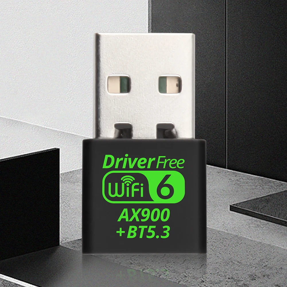 USB WiFi 6 بلوتوث متوافق 5.3 محول بطاقة الشبكة اللاسلكية 900Mbps ثنائي النطاق 2.4/5.8 جيجا هرتز سائق مجاني للكمبيوتر/الكمبيوتر المحمول/سطح المكتب