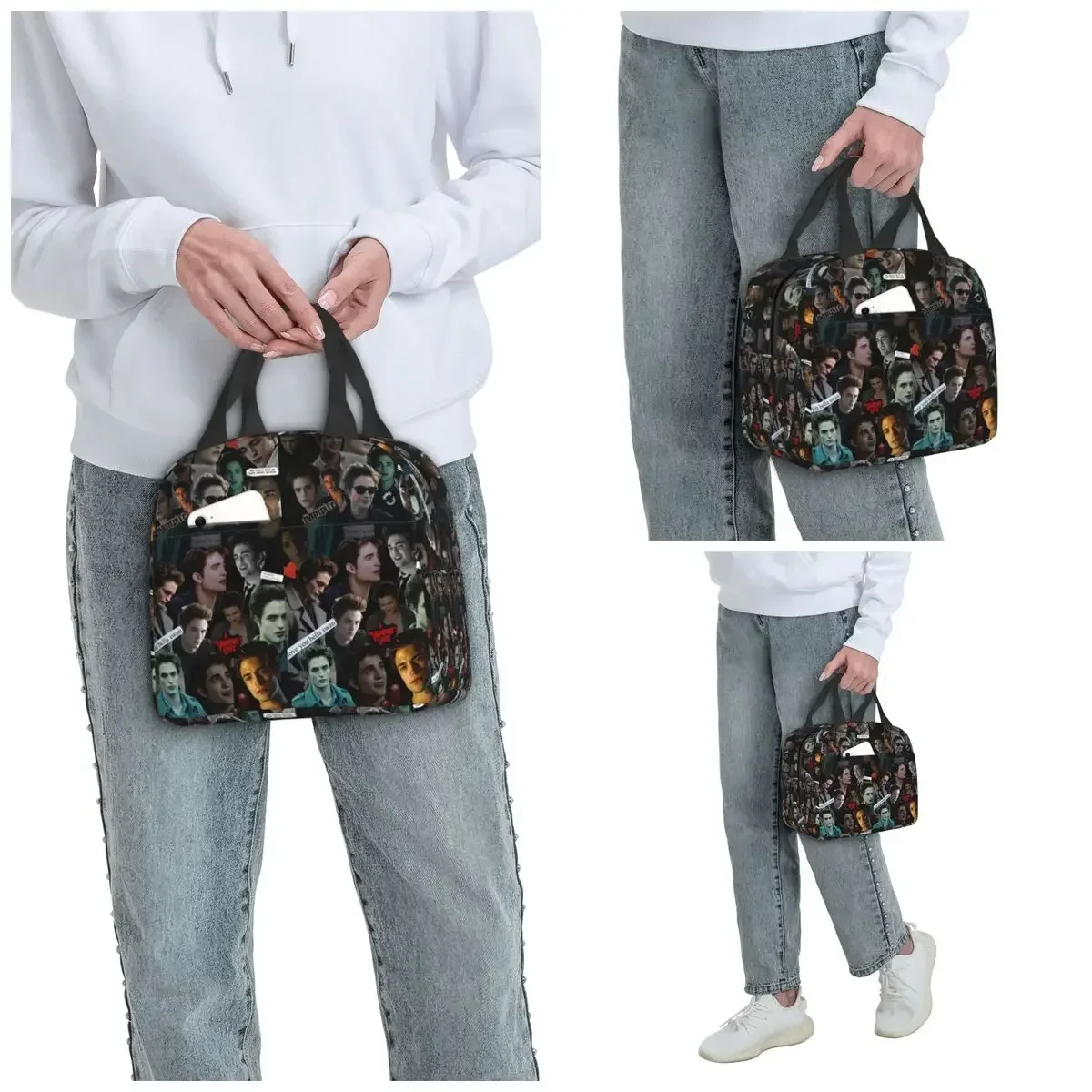 Edward Cullen Twilight Insulated Lunch Bag for Women Office Cooler Thermal Food Box Tote Portable Lunch Boxes Container