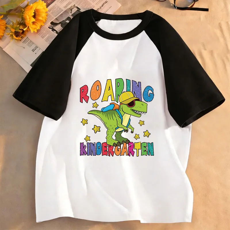 Funny Dinosaur T-Shirt Printed T Shirt Girls' Summer Clothes Short Sleeve Tops T-Shirts Cute Boys Kids Clothing