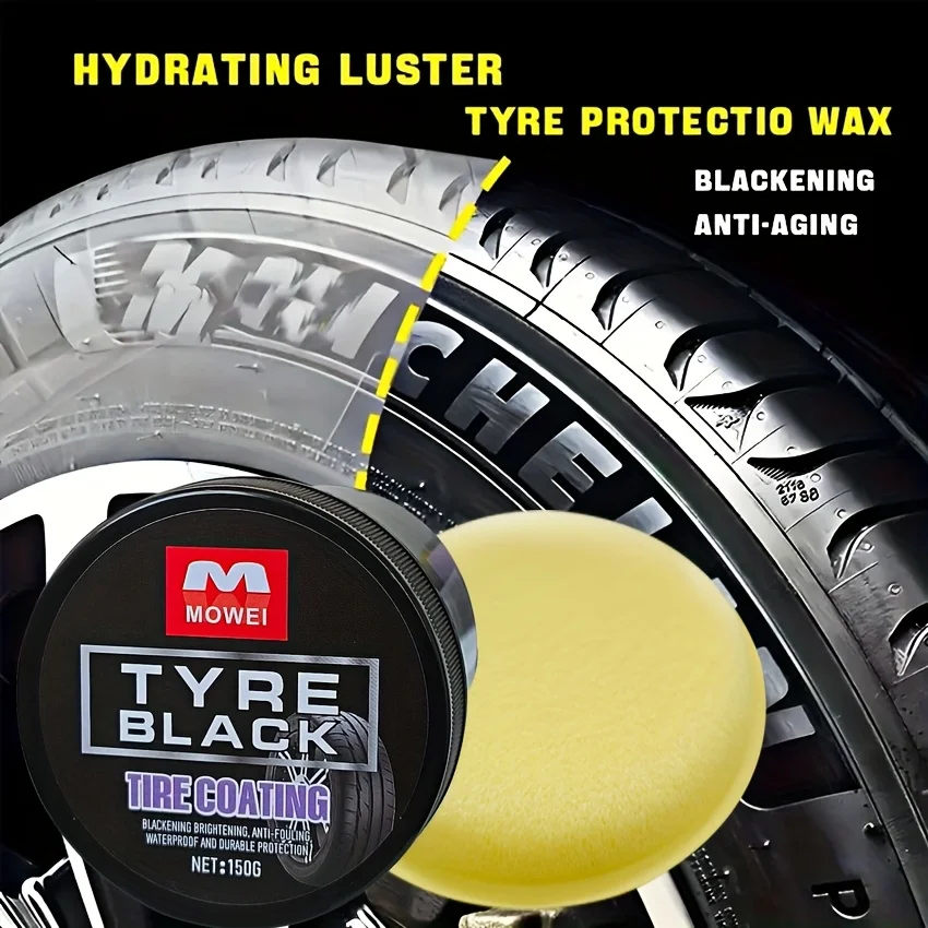 150g Tire Blackening Coating - Anti-Aging Car Plastic Restoration, Off-Road Durability for All Vehicles