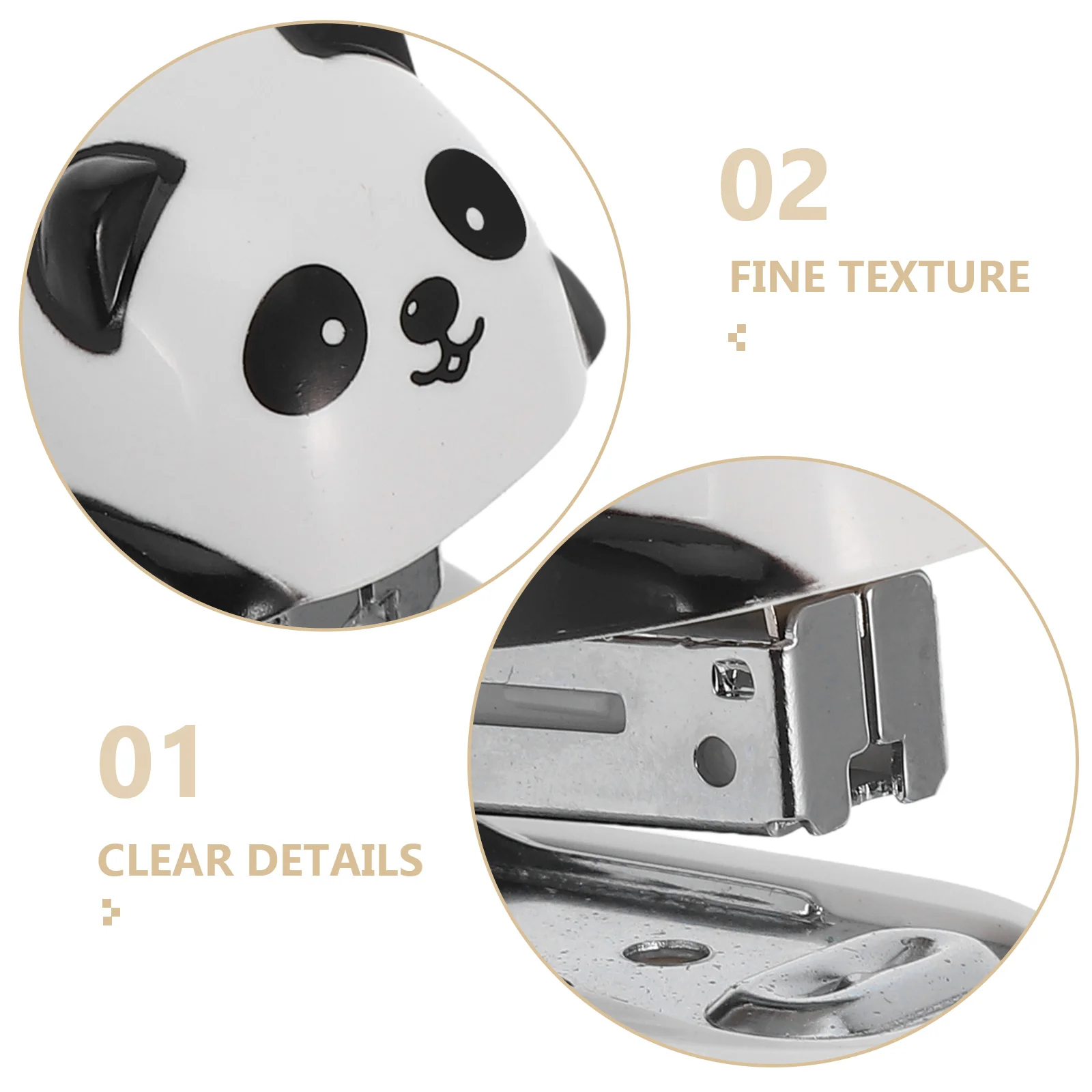 Panda Mini Desktop Cute Plastic Metal Hand Stapler Office Home School Stationery Desk Novelty Gift Lightweight Compact Easy Use