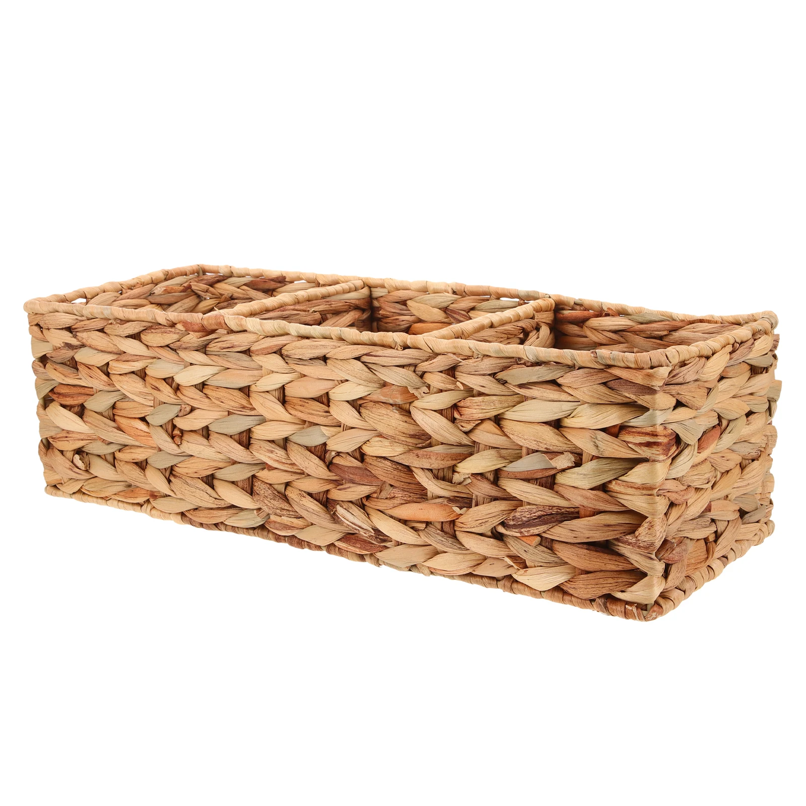 

Woven Storage Basket Multi Grid Household Organizer Countertop Container Sundries Holder Bathroom Toilet Tank Organizer