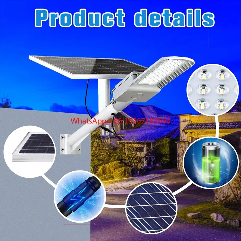 4000W High-power Solar Light Outdoor 15000mah Solar Street Light 5054 Lamp Beads Garden Wall Lamp Waterproof Solar Street Light