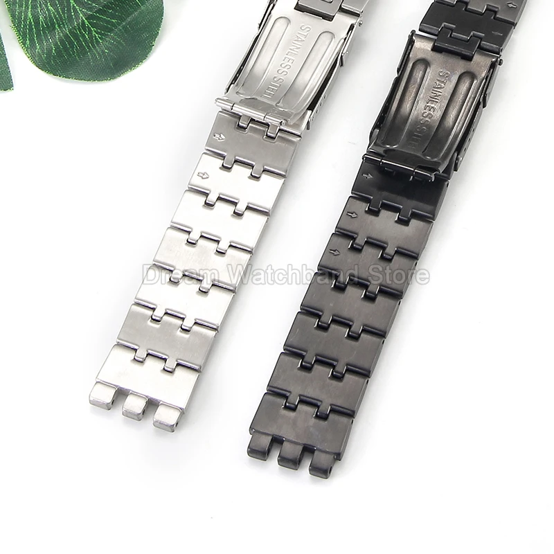 Bracelet de montre en acier de qualité supérieure, Style classique, Interface originale à trois broches, étanche et antirouille pour Bracelet série Swatch 19 21mm