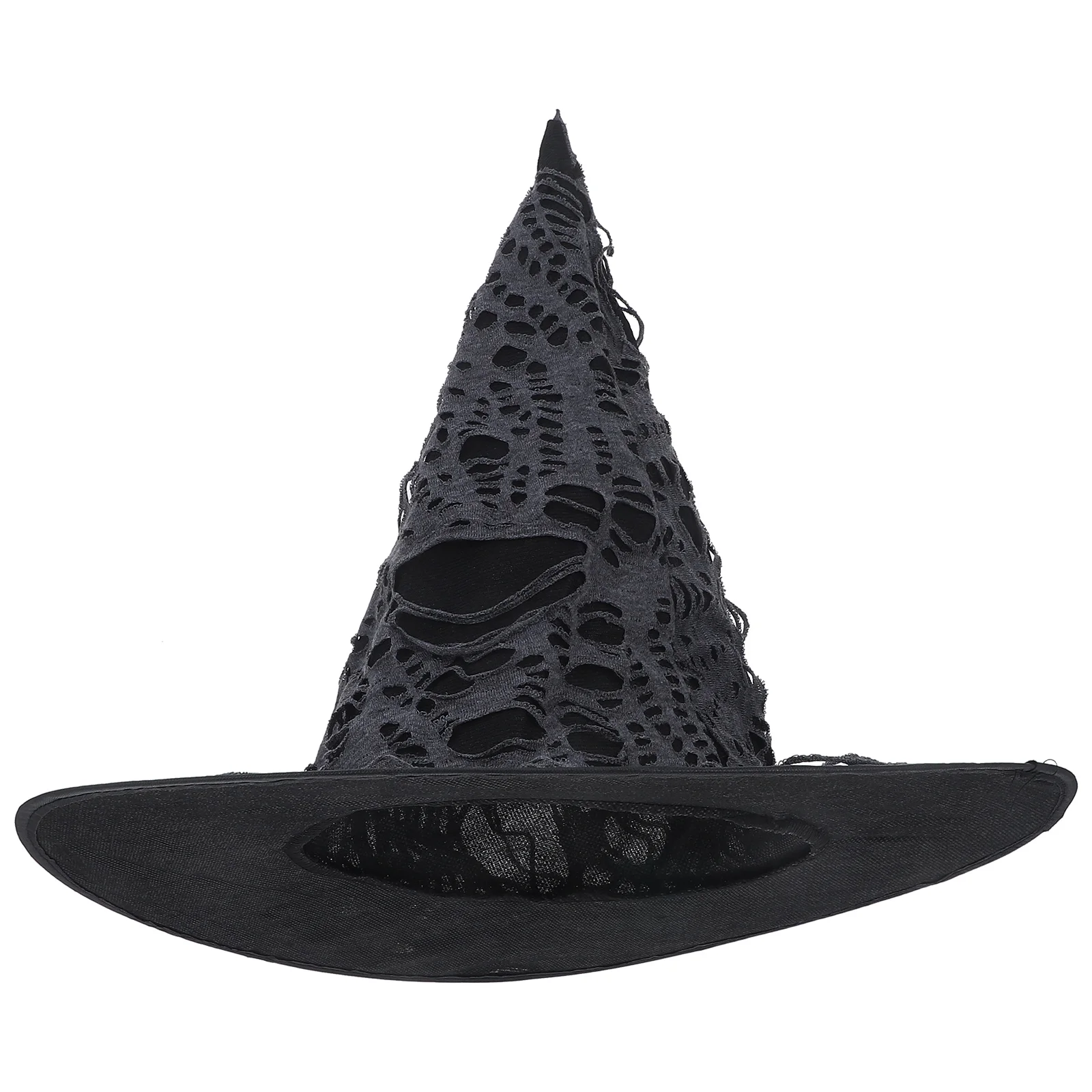 

Halloween Ripped Hat Lightweight Cosplay Accessories Black Witch Hat For Party Costume Performance Photo Prop Masquerade