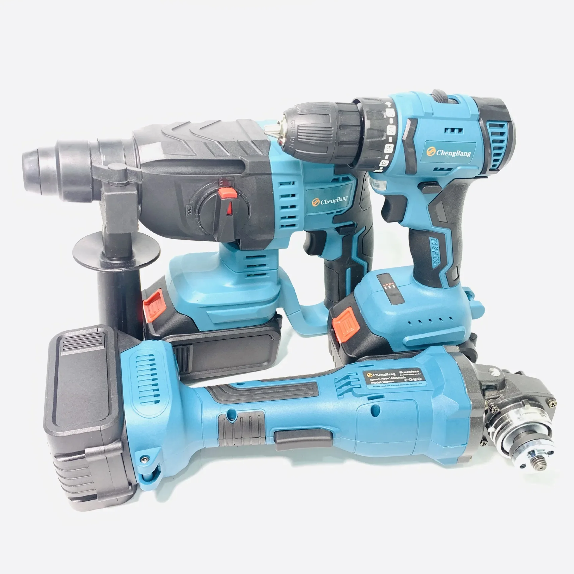 -20v kit de ferramentas elétricas sem fio recarregável lítio sem escova moedor de ângulo elétrico chave de fenda martelo broca combinação conjunto de 