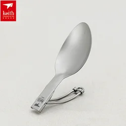 Keith Dinner Spoons Ultralight Foldable Handle Titanium Cutlery Camping Hiking Spoon Ti5315 Drop Shipping