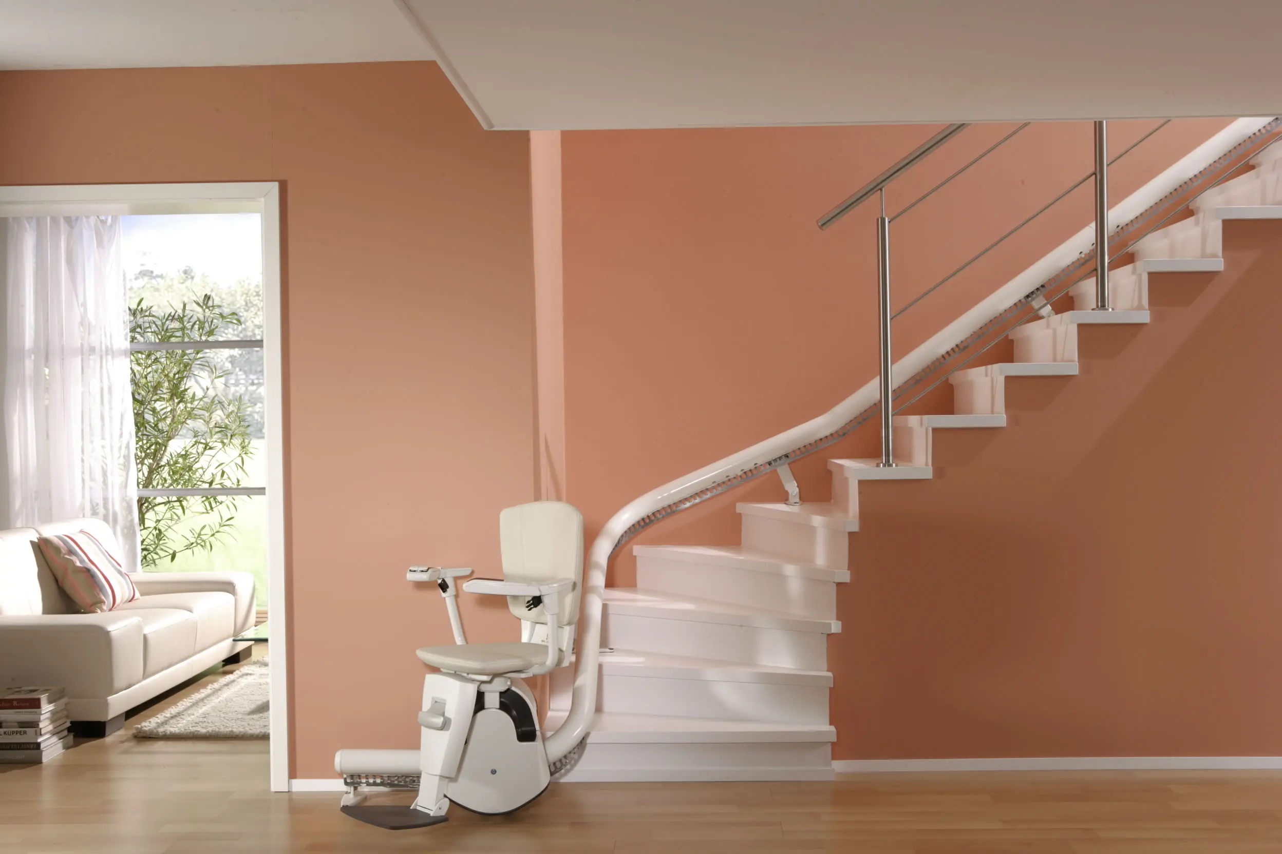 Safe Electric Inclined Stair Lift Small Household Foldable Curve Stair Lift Low Noise Electric Inconvenient for People