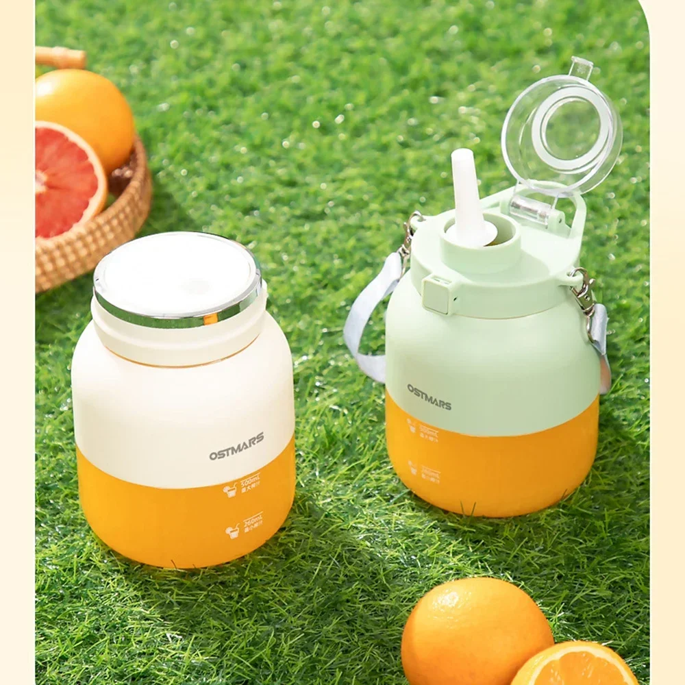 2-in-1 Draagbare Grote Buik Cup Sport Reizen Elektrische WaterCup Intelligente Juicer Sap Mixer Multifunctionele Water cup Smoothie