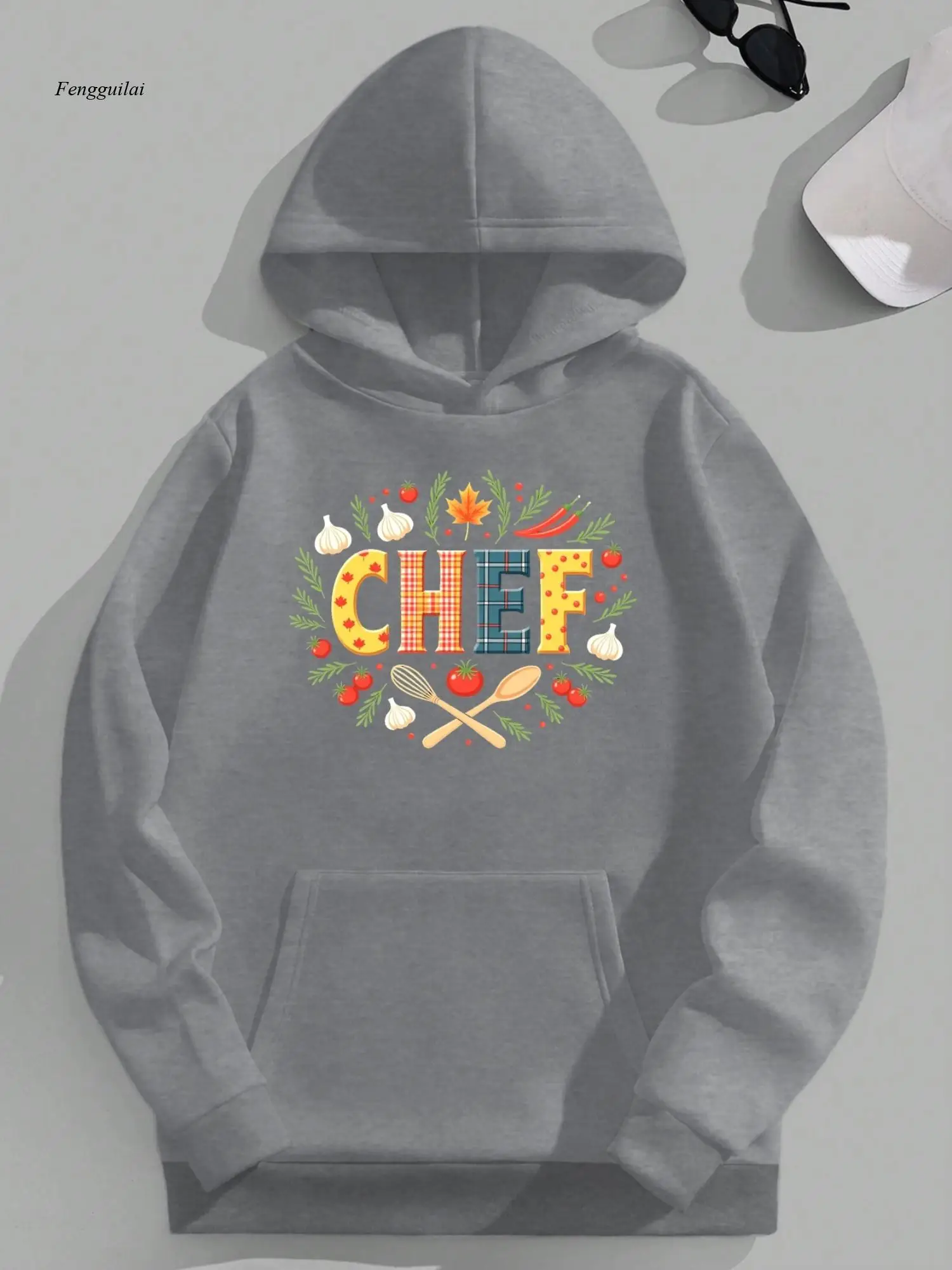 

Толстовка Chef Culinary — черная с красочной графикой Culinary Tools — пуловер свободного покроя