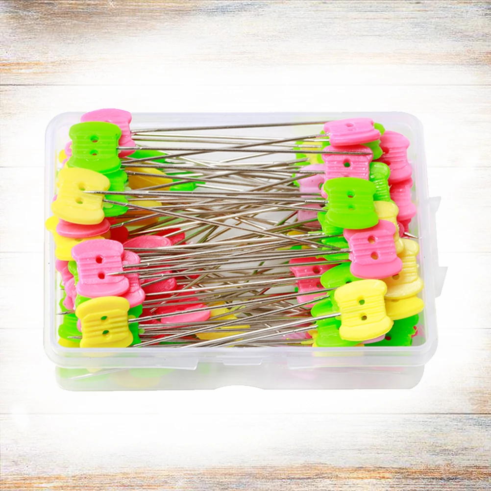 

50pcs Flat Button Head Straight Sewing Pins Colorful Craft Decoration College Project Use Sewing Accessories Head Straight Pins