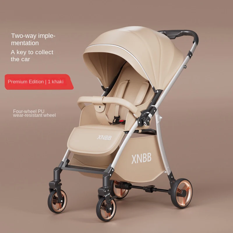 Bi-directional Swivel Baby Stroller High Landscape Can Sit and Recline Child Seat Foldable and Portable Newborn Stroller