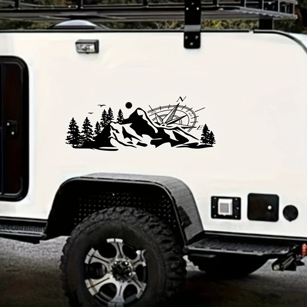 

Cool Design Mountain Peak Compass Car Stickers Car Door Handle Decals Car Styling Stickers And Car Body Decals Accessories