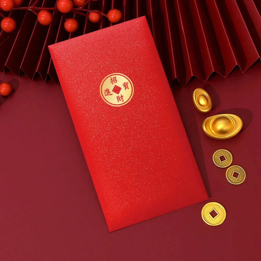 

10pcs Chinese Style 2026 Red Envelopes New Year Blessing Minimalist New Year Red Packets Gift Flash Gold Paper Luck Money Bag