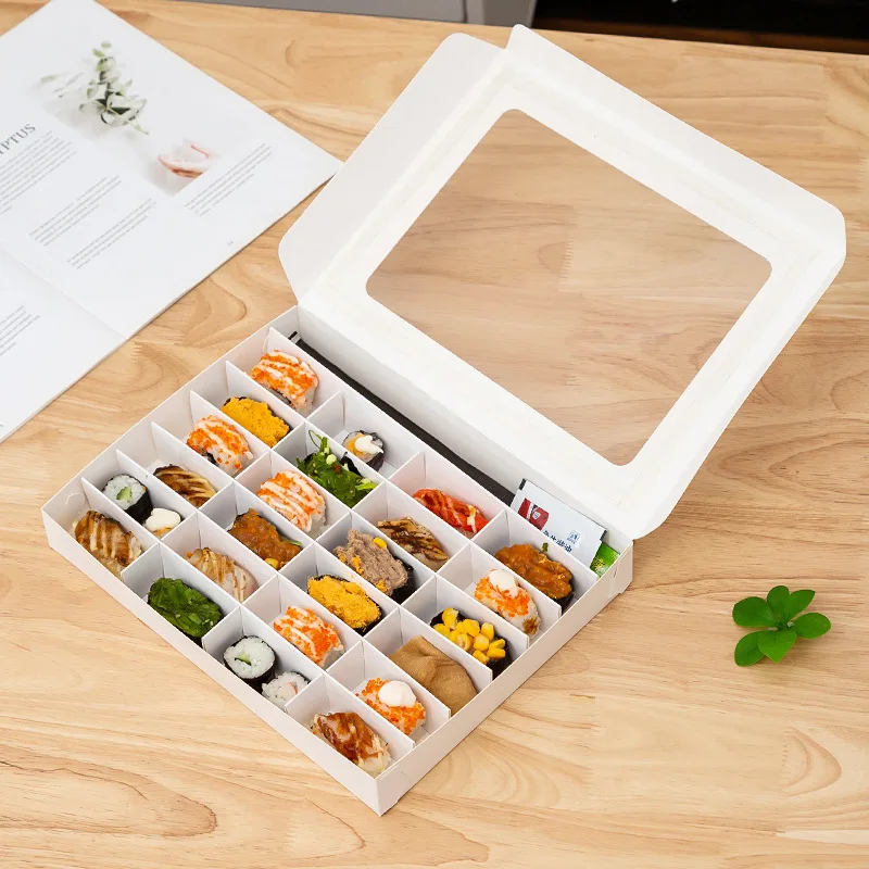 Customized. Internet Celebrity Disposable Lunch Box Outdoor Camping Picnic Box Sushi Box Nine-Grid Fried Chicken Kraft Paper Pac