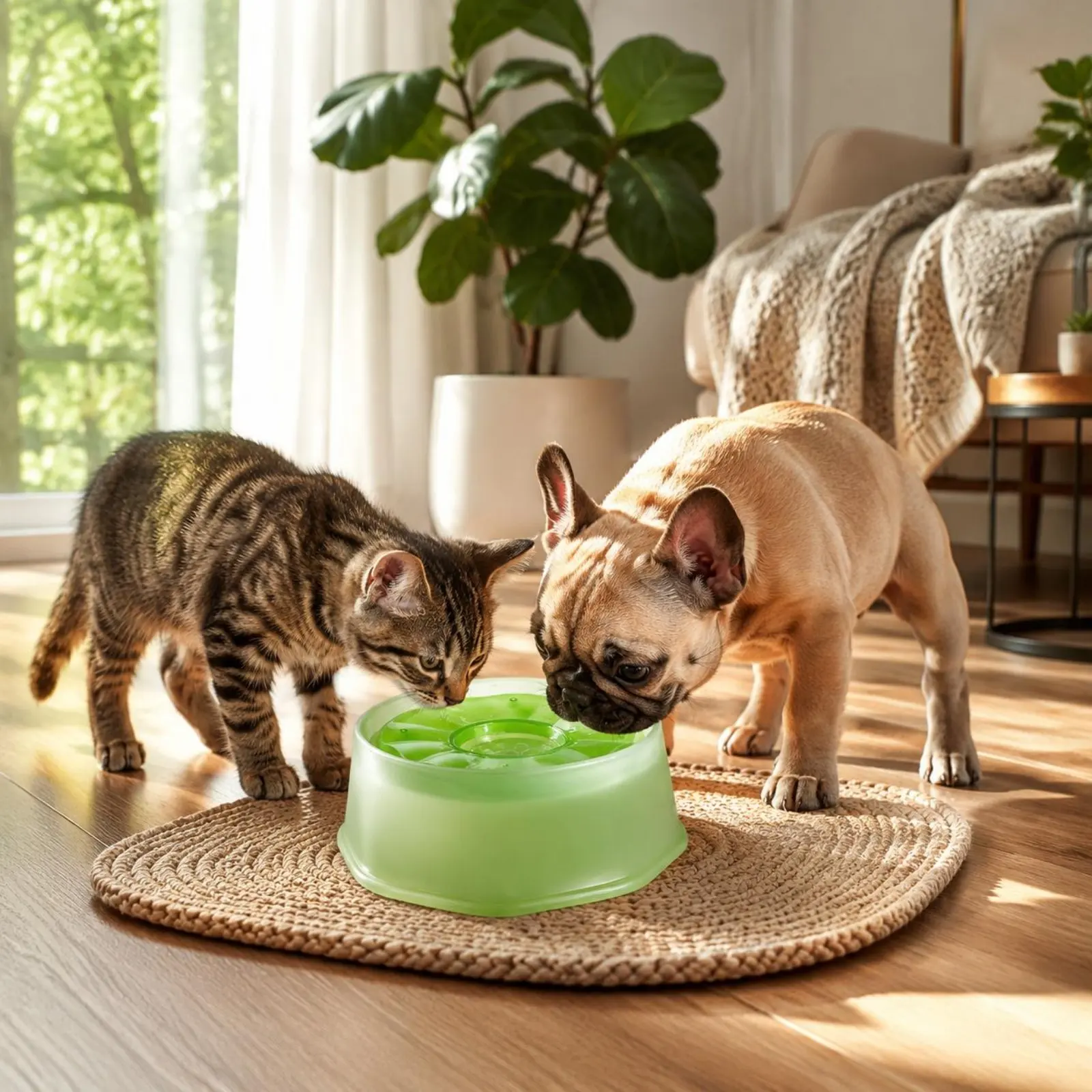 

Circulating Water Bowl Dripless Floating Water Bowl Pet Supplies Hair Dry for Dogs