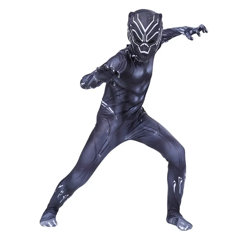 Adult Men's Halloween Cosplay Black Panther Costumes Children's Party Dance Tight Clothes Performance Clothing Boy Birthday Gift