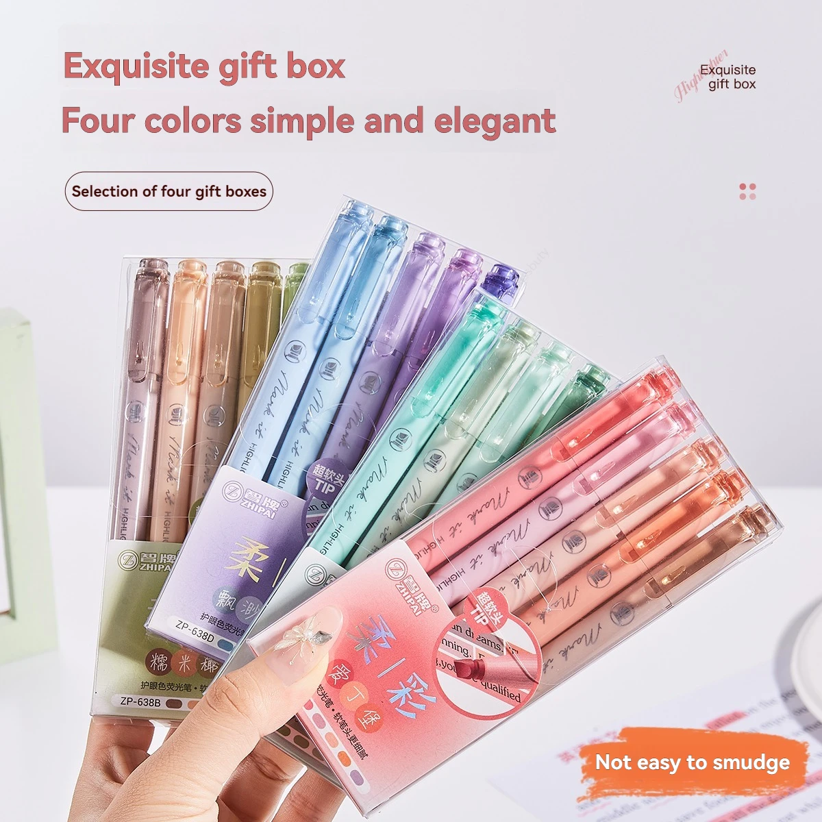 5Pcs/set Pastel Highlighters Marker Colors Fluorescent Hook Pen Colored Mark Pen Japanese Stationery School Supplies Kawaii