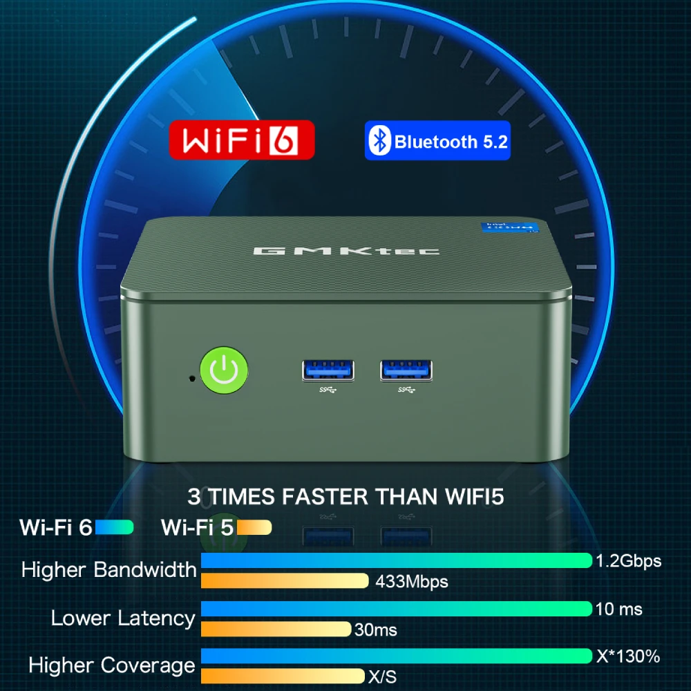 كمبيوتر GMKtec G3 Mini PC Intel Alder Lake N100 Windows 11 Pro Mini PC 8/16GB DDR4 256/512GB PCIe M.2 SSD WiFi 6 BT5.2 كمبيوتر مكتبي