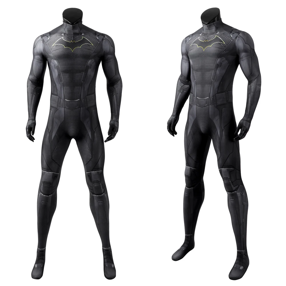 Zentai Gotham ชุดคอสเพลย์ Bruce Wayne ชุดซูเปอร์ฮีโร่แนวเทศกาลฮาโลวีนพร้อมหน้ากากแฟนซีชุดจั๊มสูท