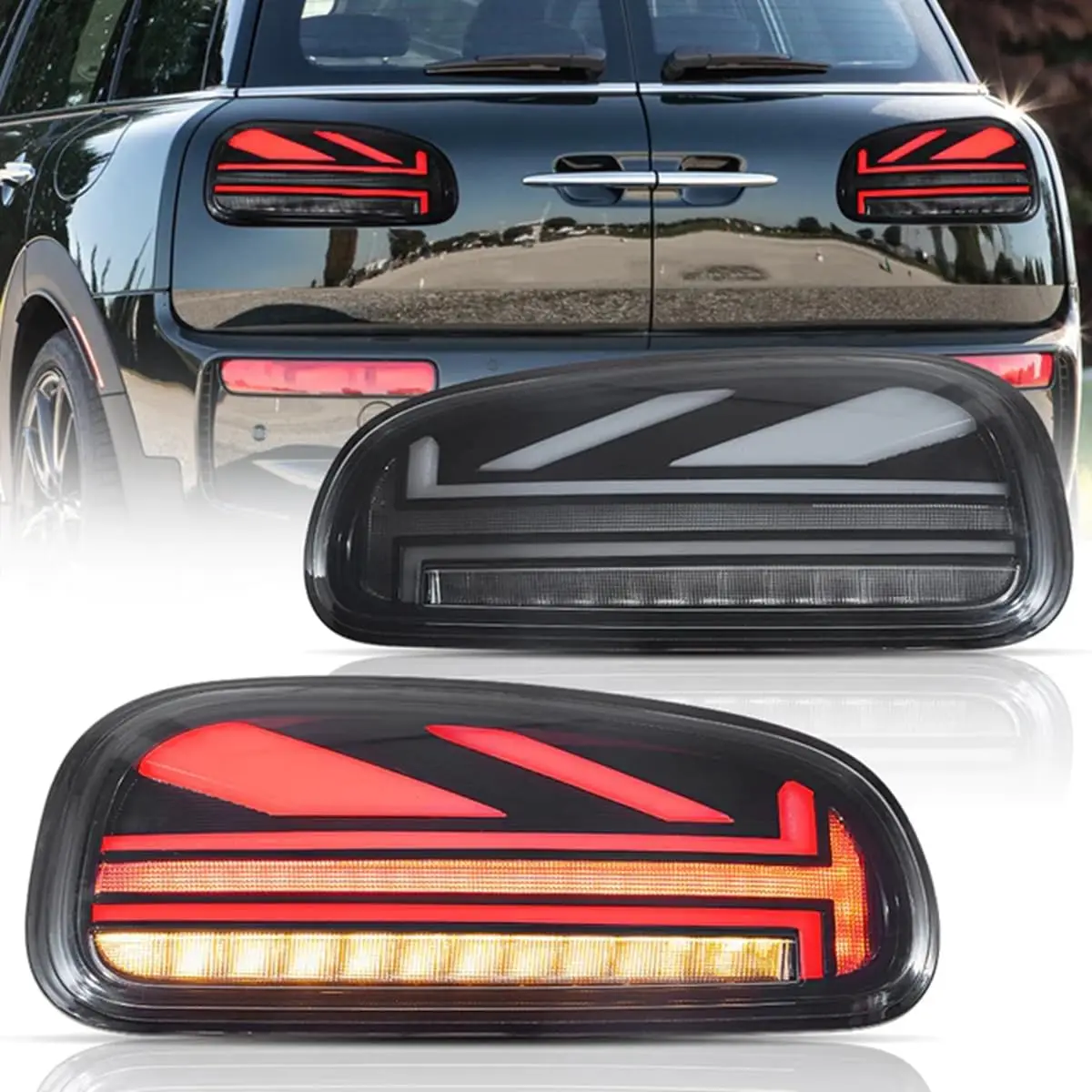 

LED Tail Lights Compatible with BMW Mini Clubman F54 LCL F54 F54N 2015-2023 2nd Gen, Union Jack Rear Lamp Assembly w/Anima