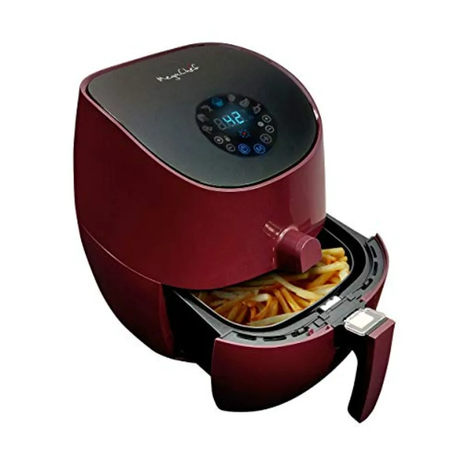 

3.5 Quart Airfryer and Multicooker with 7 Pre-programmed Settings in Burgundy