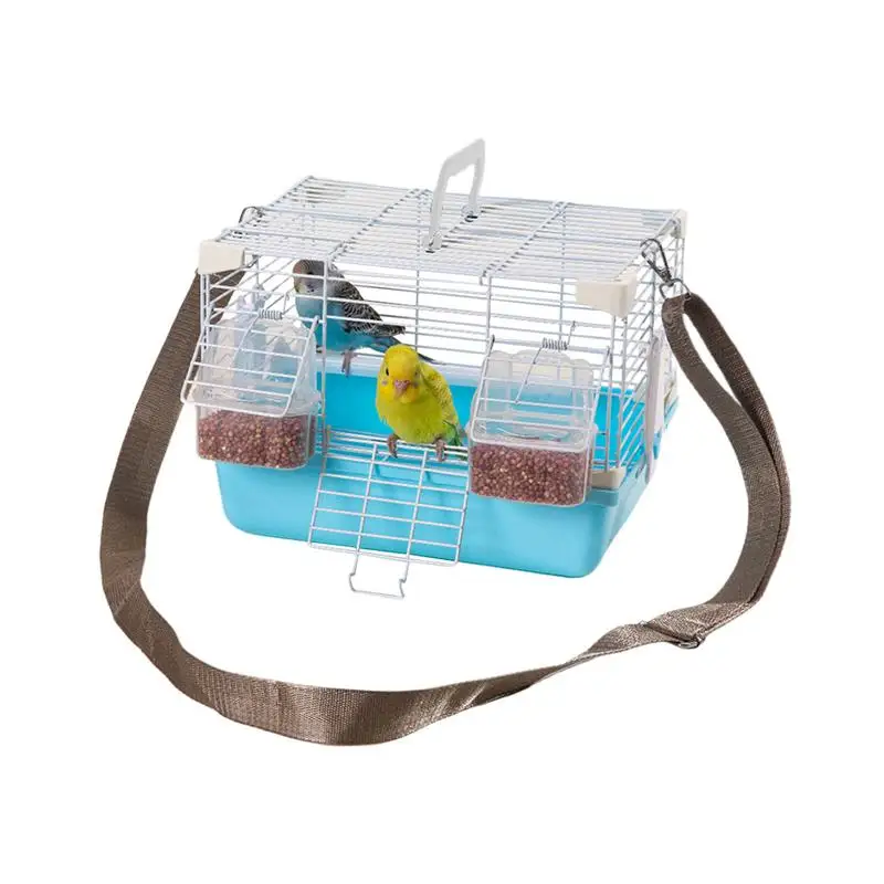 

Bird Travel Cage Portable Travel Carrier Cage With Handle Heavy Duty Small Animal Supplies For Cockatiels Peony Budgies Pearl