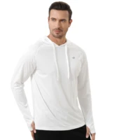 Camisetas con Capucha de Manga Larga para Hombre, Protección Solar UPF 50+, Secado Rápido, para Deportes al Aire Libre y Running